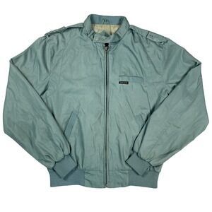 Peter England Vintage Bomber Jacket Mens Medium Blue Harrington Windbreaker Zip